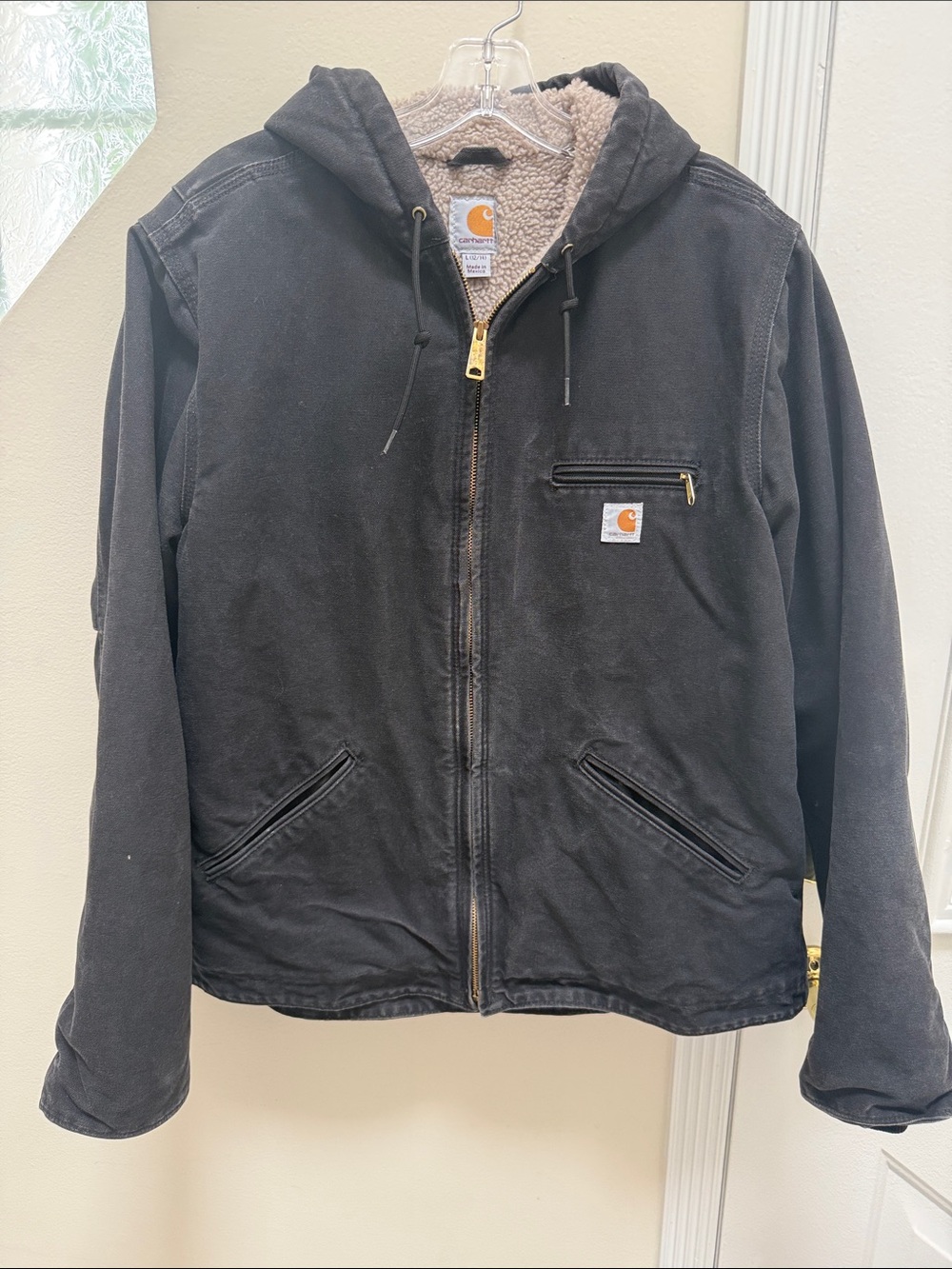 Carhartt Sierra Black Distressed Sherpa-Lined Women’s Work Jacket